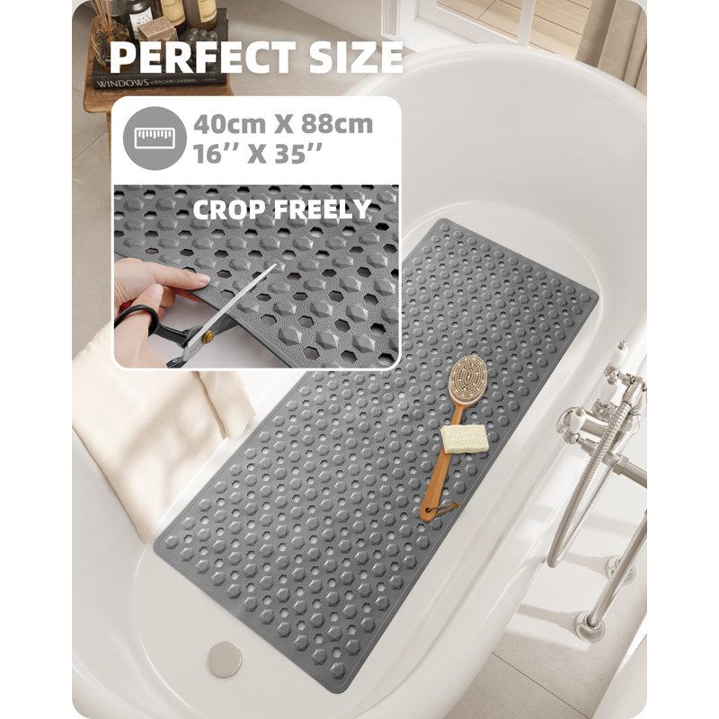 Tapis de douche Aatos, Gris, L 16 po x L 35 po
