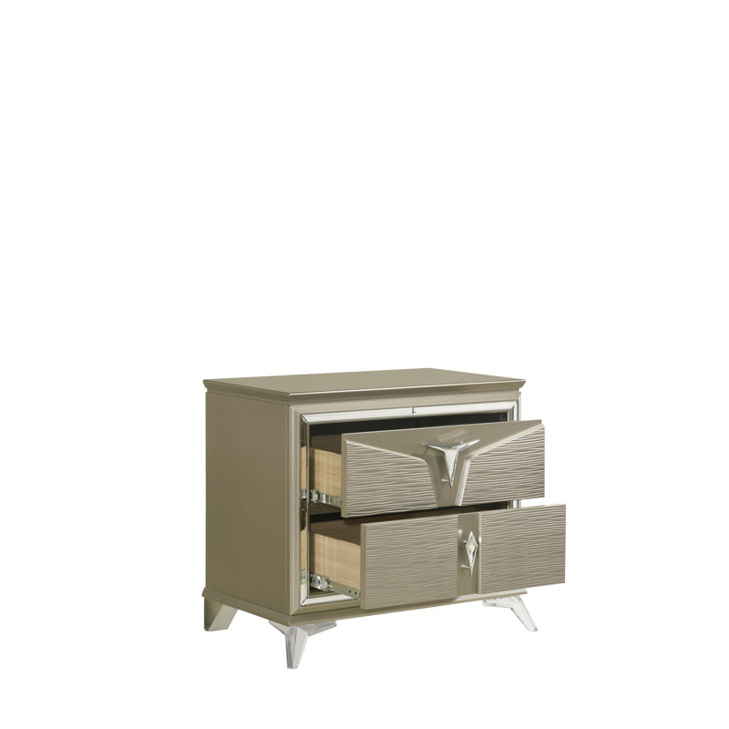 Table de chevet en bois manufacturé Nagham