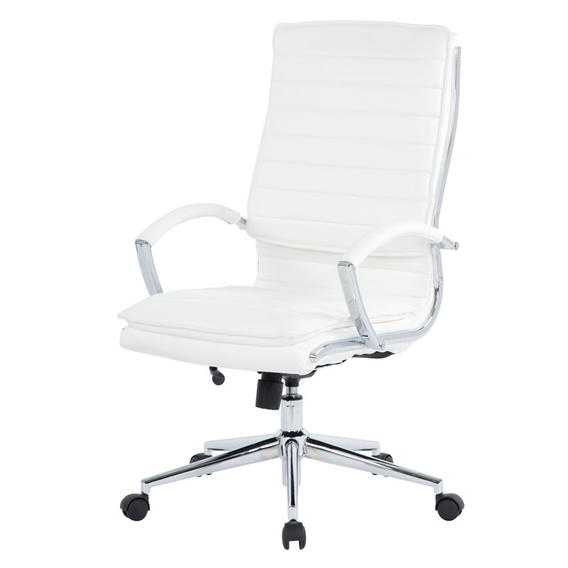 Fauteuil de conférence en similicuir Pro-Line II, Similicuir blanc