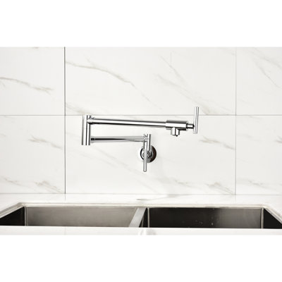 Pot Filler Faucet - Double Handle, Brass Body, , Corrosion Structure, Covering, Smooth Water Flow Design