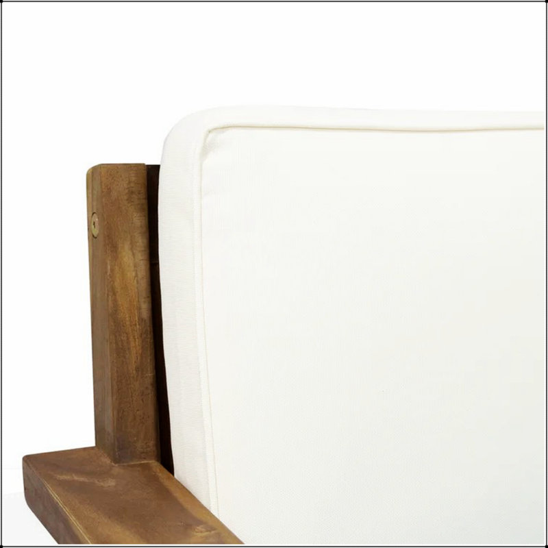CHAISE CLUB EN BOIS DE SANTÉ ANA ACACIA avec finition brossée durable et coussins résistants à l'eau pour une utilisation extérieure