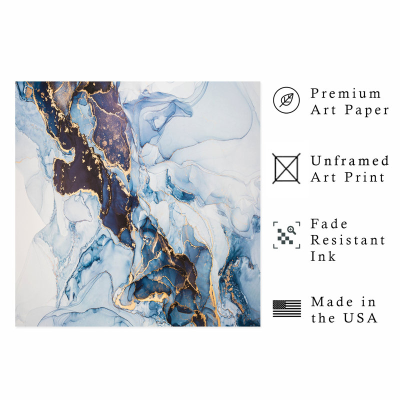«Abstract Luxe Geode», reproduction d'art moderne sans cadre, H 20 po x l 20 po
