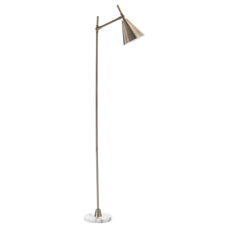 Lampe sur pied 63,5 "Kathlena, Laiton / blanc, Laiton