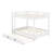 Wood Queen Size Bunk Bed With Ladder And Trundle-1455120103