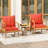 2PCS Deep Seat Chair Cushion Pads Set Indoor/Outdoor w/ Rope Belts Orange-624881942