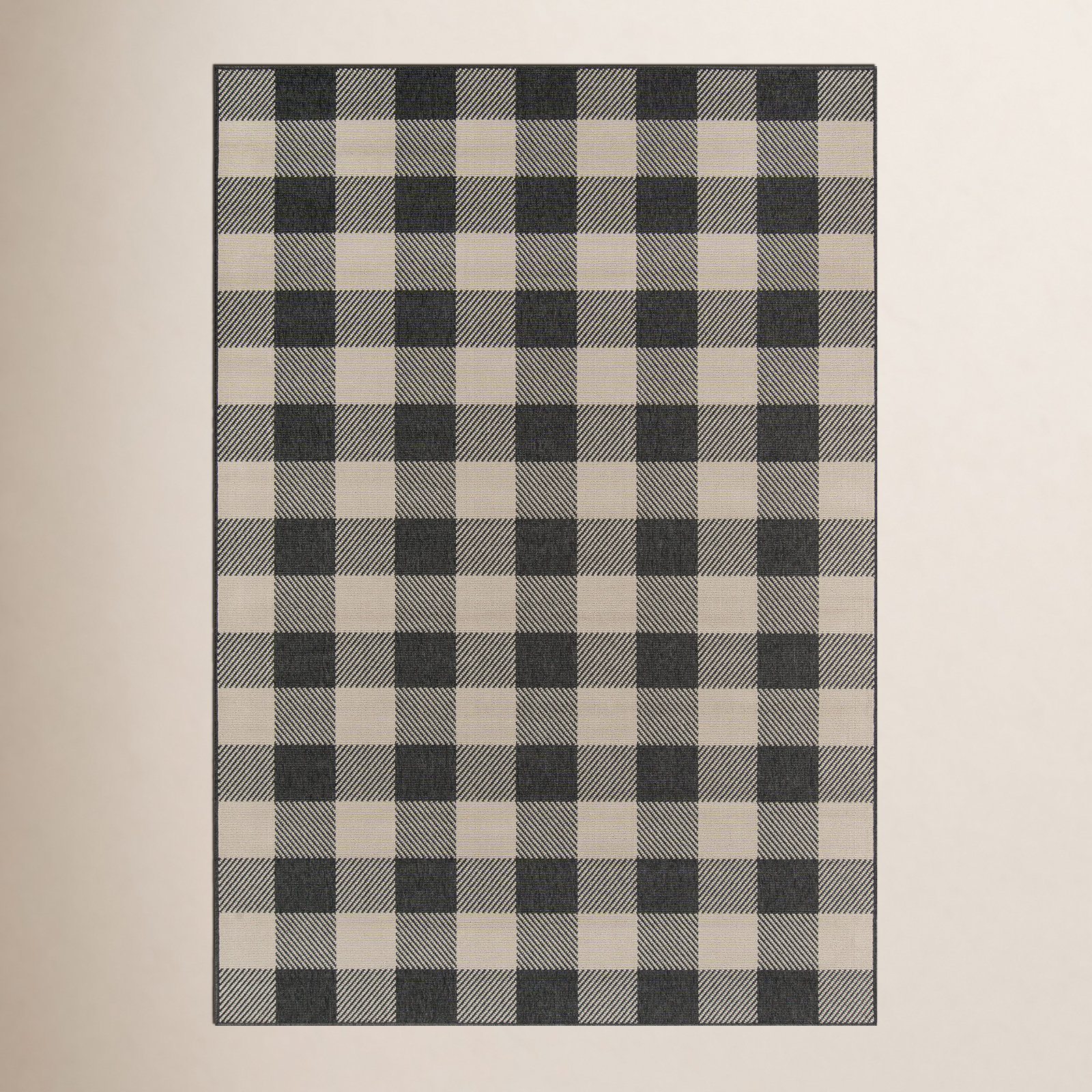 Adrienne Charcoal Indoor/Outdoor Rug, Rectangle 1'8" x 3'7"