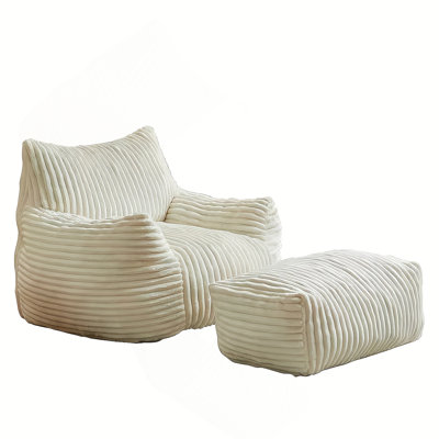 Boneless Sofa Chair with Ottoman - 5-Zone Support & Compact Boxed Delivery
