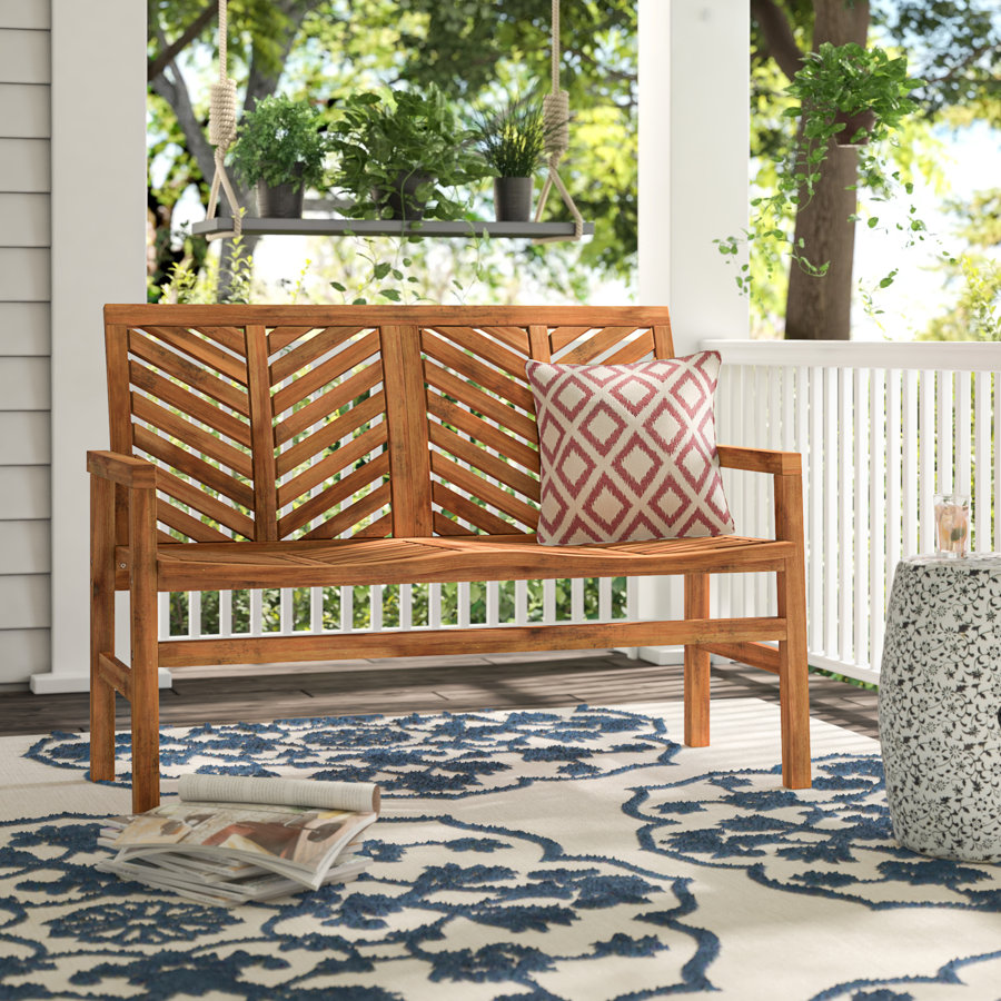 Harbison Chevron Wooden Garden Bench