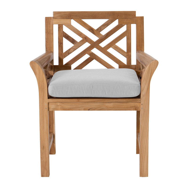 Monterey Outdoor 7 - Piece Teak Dining Set with Cushions, Natural, Natural