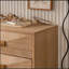 Commode 6 tiroirs, commodes et commodes modernes, meuble télé, commode en bois clair pour chambre à coucher, salon, couloir