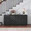 Buffet 59 po avec grain spiralé et armoire moderne à 4 portes pour le rangement de la cuisine ou du salon, noir-1522547010