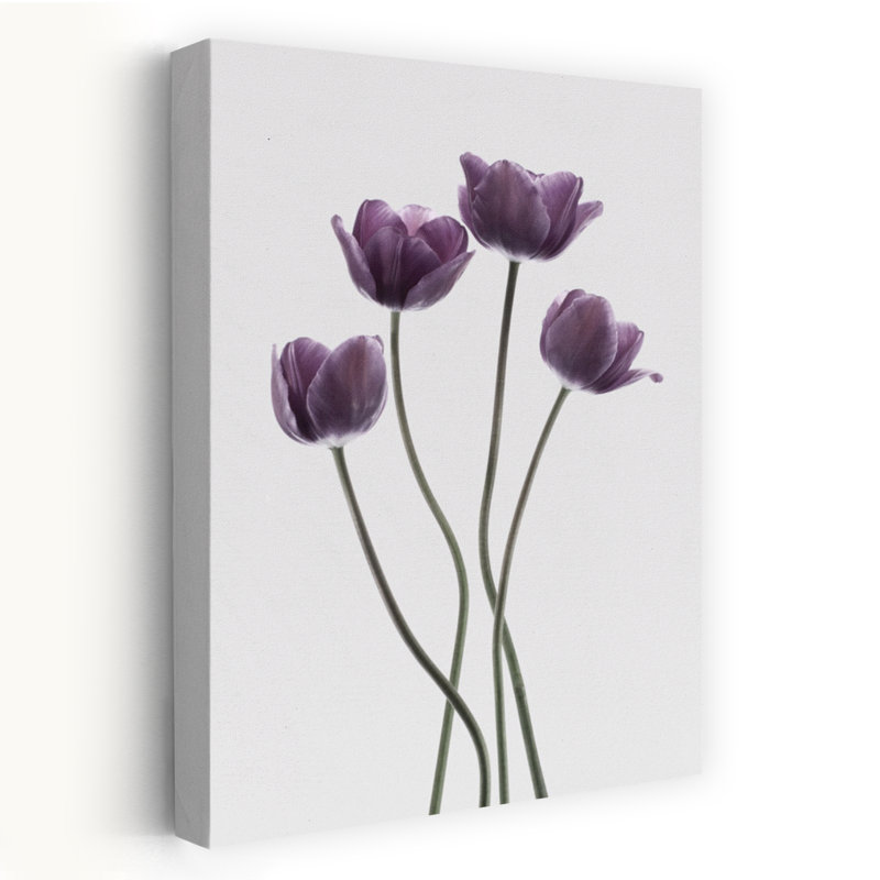 Tulipes mauves, art contemporain de tulipes, H 24 po x l 16 po