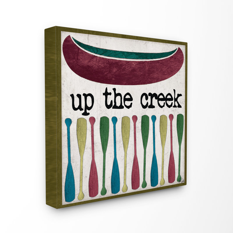 « up the creek canoë raquettes », art mural, Toile, H 17 po x l 17 po x P 1,5 po