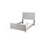 Grand lit moderne gris pour une chambre à coucher élégante - Fabrication en bois massif et confortable