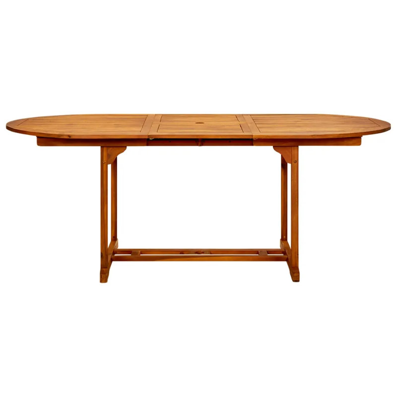 Oval Acacia Solid Wood Extendable Outdoor Dining Table - 600 cm W 100 cm D, 75cm H  x (150-200)cm L x 100cm W