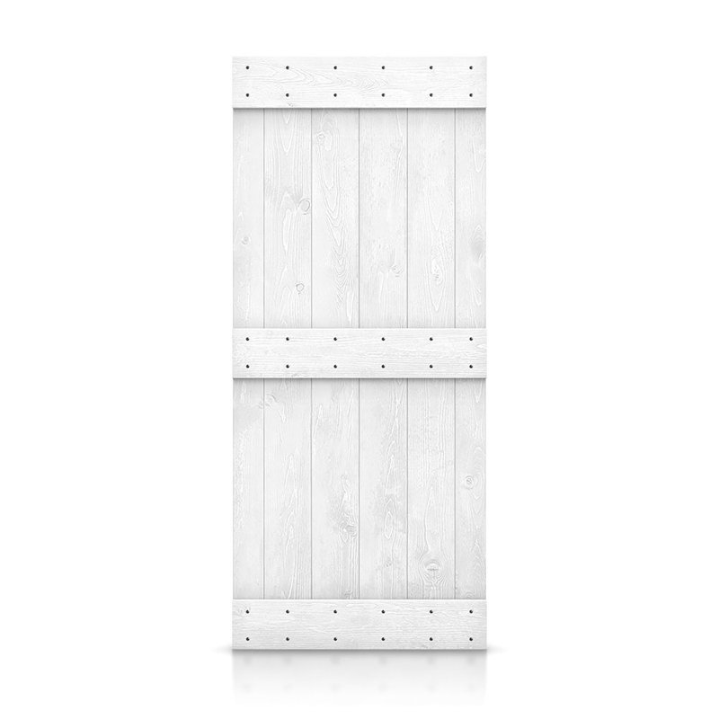 Porte de grange peinte peinte en bois à panneau sans installation de quincaillerie d’installation, 38 po x 84 po, Crème clair
