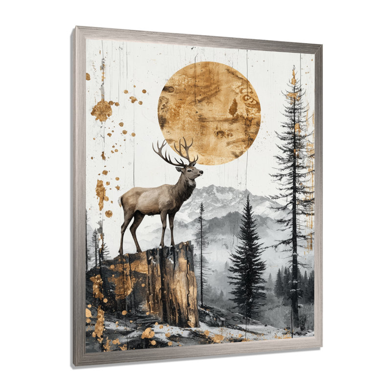 Glynice - animaux, art mural sur toile, Argent argent, H 20 po x l 12 po, Reproduction encadrée sans passe-partout