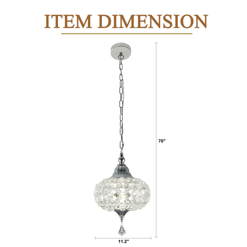 Lustre en cristal Glam Chrome, lampe suspendue à hauteur réglable moderne pour le salon, Chrome chrome