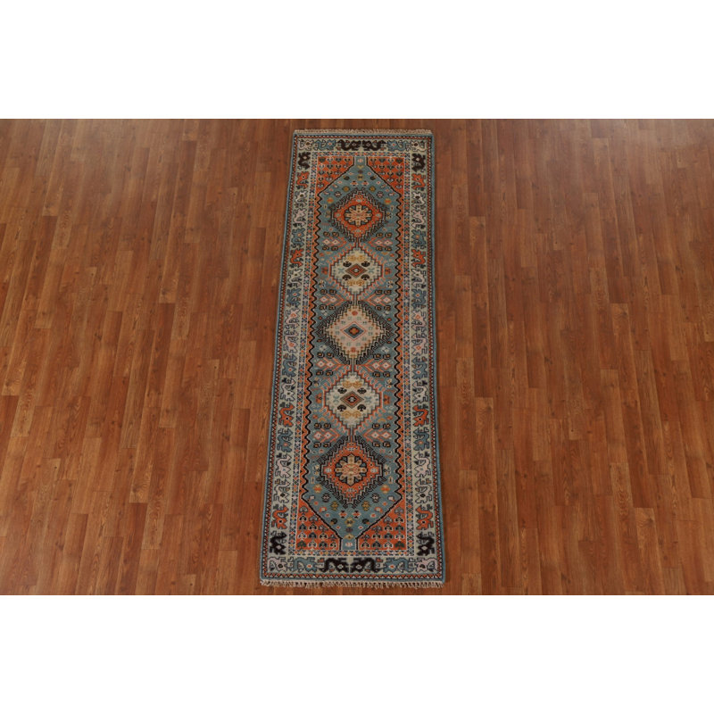 One-of-a-Kind Runner 2'6'' X 7'9'' New Age Runner Wool Area Rug in Blue
