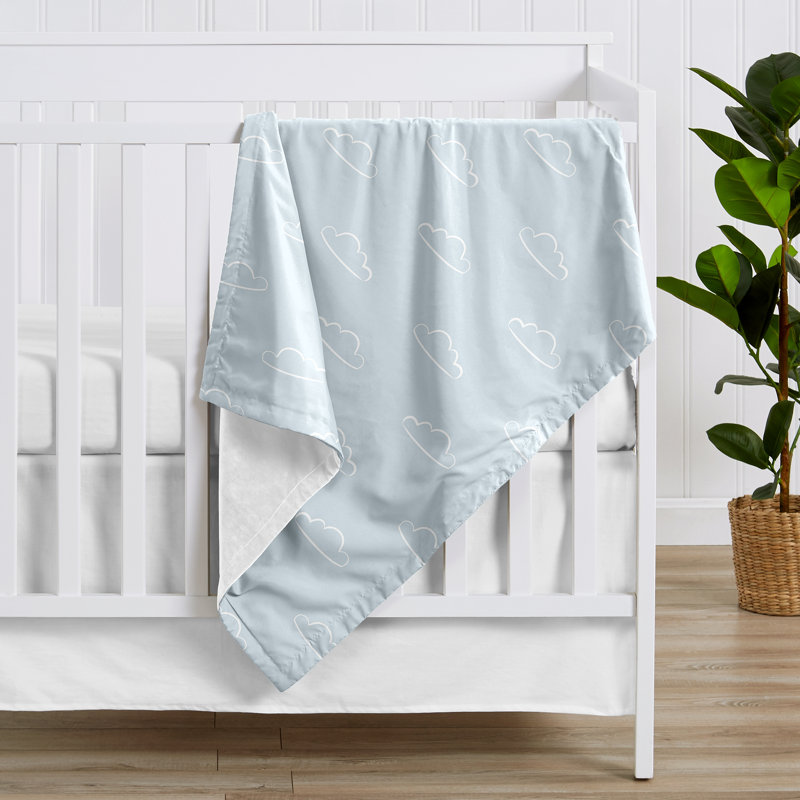 Couverture pour bébé rouge et bleue en polyester