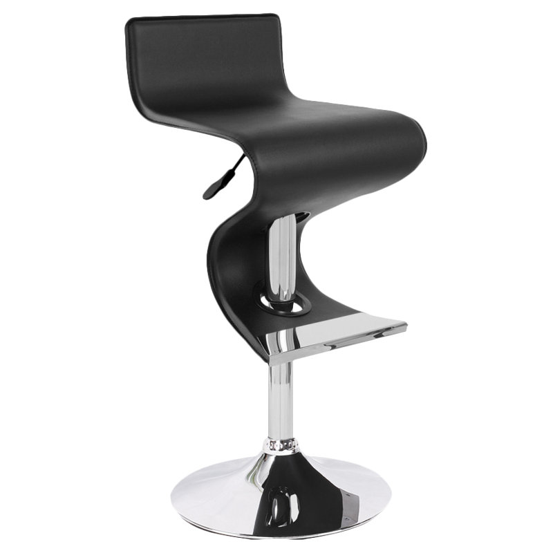 Tabouret de bar à hauteur ajustable Dilsad, Noir, Silver