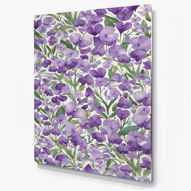 Aquarelle botanique 24, art mural en métal rose, H 14 po x l 11 po