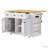 Rolling Kitchen Cart with Drop Leaf, Power Outlet and 5 Open Side Racks-305509260