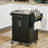 Kitchen Island On Wheels, Rolling Kitchen Cart With Stainless Steel Countertop, Drawer, Towel Rack And Spice Rack, Utility Storage Trolley-1181743624