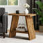 Table de bout en bois massif à 2 niveaux, table d'appoint avec tablette de rangement
