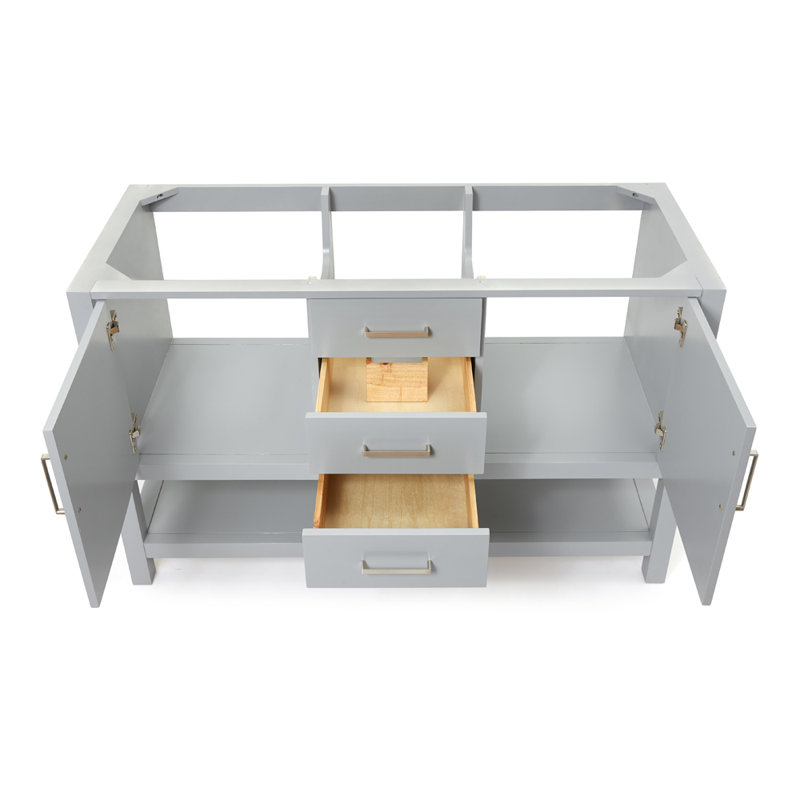 Base de meuble-lavabo simple 54 po Abdullah, Gris