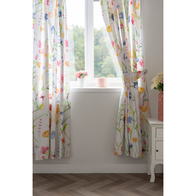 Larissa Cotton Blend Standard Curtain Pair, 168cm Width x 183cm Drop