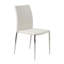 Ensemble de deux chaises d'appoint de salle à manger rembourrées en similicuir blanc et argent