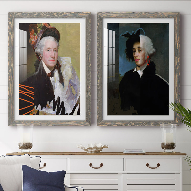 «Cheeky Master Founding», reproduction encadrée de qualité supérieure - prête à être accrochée, gris