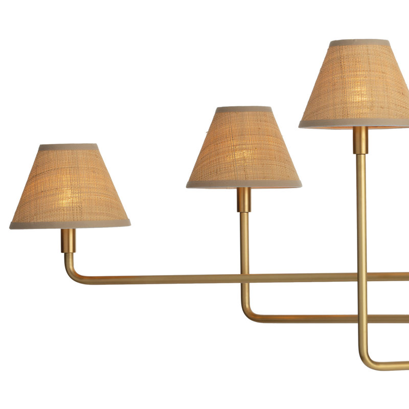 Polly 6 - Light Chandelier, Natural Brass