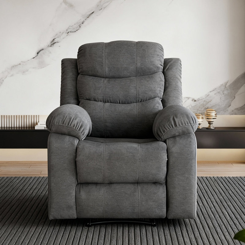 36.2" Cozy Retreat Manual Reclining Armchair, Gray