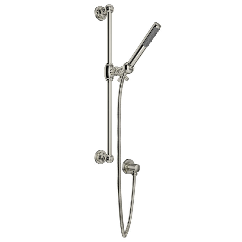 San Giovanni Handshower Set With 21" Slide Bar and Single Function Handshower, Polished Nickel