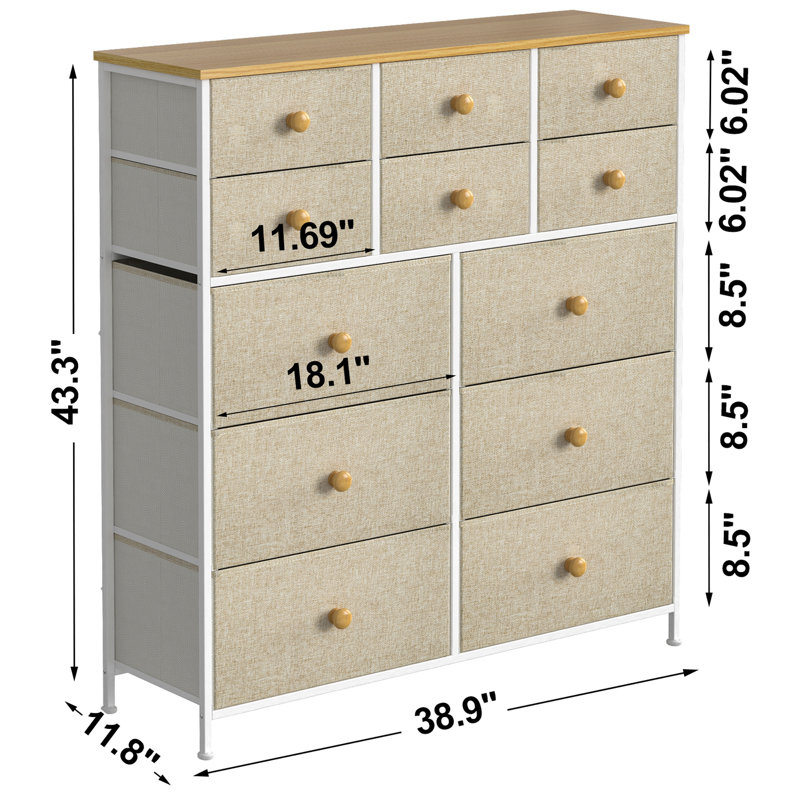  12 - Drawer Dresser, Taupe