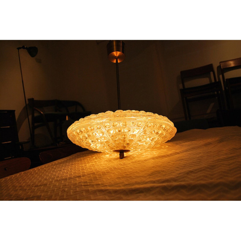 Lustre Watnes, Argent antique, Givré, 16 po de largeur x 10 po de hauteur