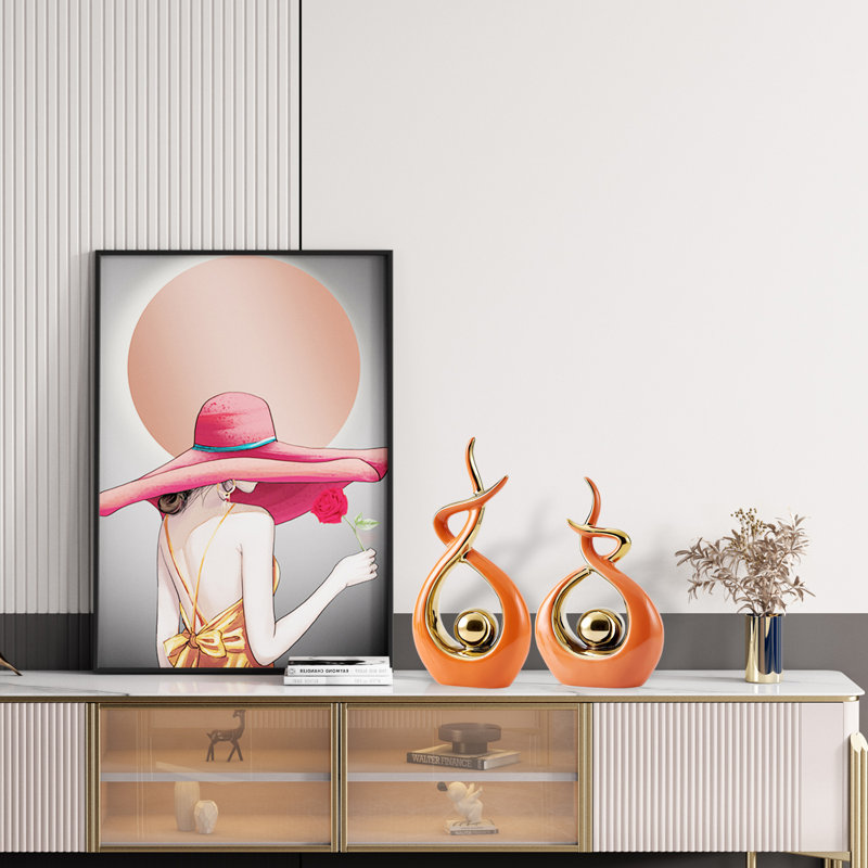 Neyka Abstract Figurines & Sculptures, Orange