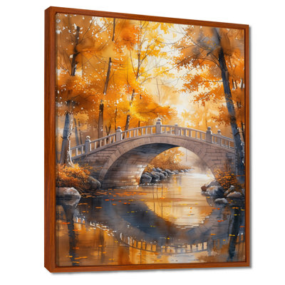 Jaune et beige, automne, rivière de beauté, pont V