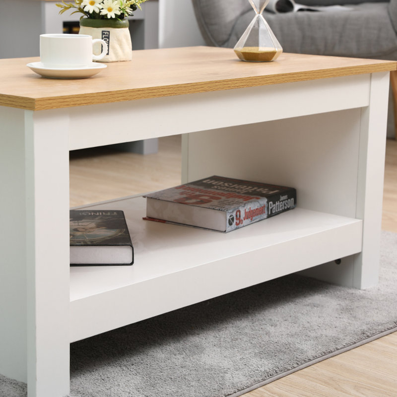 Gratian Sled Coffee Table with Storage, White