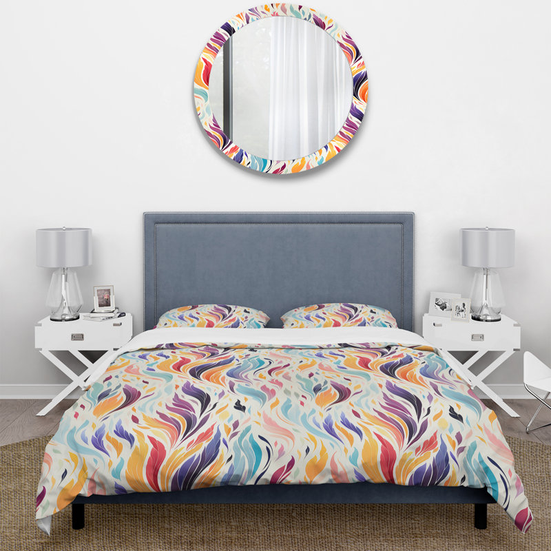 Ensemble de housse de couette Purple And Blue Ikat Whimsical Dreams - Ikat, Housse de couette simple + 1 taie décorative stan