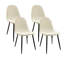 Ensemble repas 55 po Mid-Century avec 4 chaises en lin et base en métal