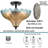 3-Light Black Ceiling Light with Blue & Amber Feather Glass Shade