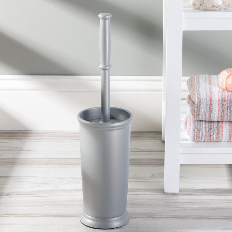 Kent 16 po H Brosse de toilette et support autoportant, Argent argent