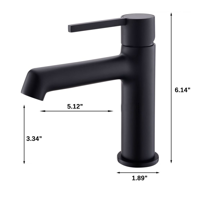 Single-Hole Bathroom Faucet, Black