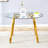 Modern Luxurious Round Tempered Glass Dining Table With 7-Shaped Metal Legs,Suitable For Family Meals, Office Conferences, Or As A Casual Coffee Table For Various Occasions.47.3*47.3*29.5-1896338592
