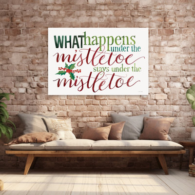 Under the Mistletoe 1 Piece Wrapped Canvas Wall Art