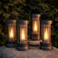 Lanterne solaire métallique FoxFlame extérieure, étanche, effet feu breveté, lot de 1-134077159