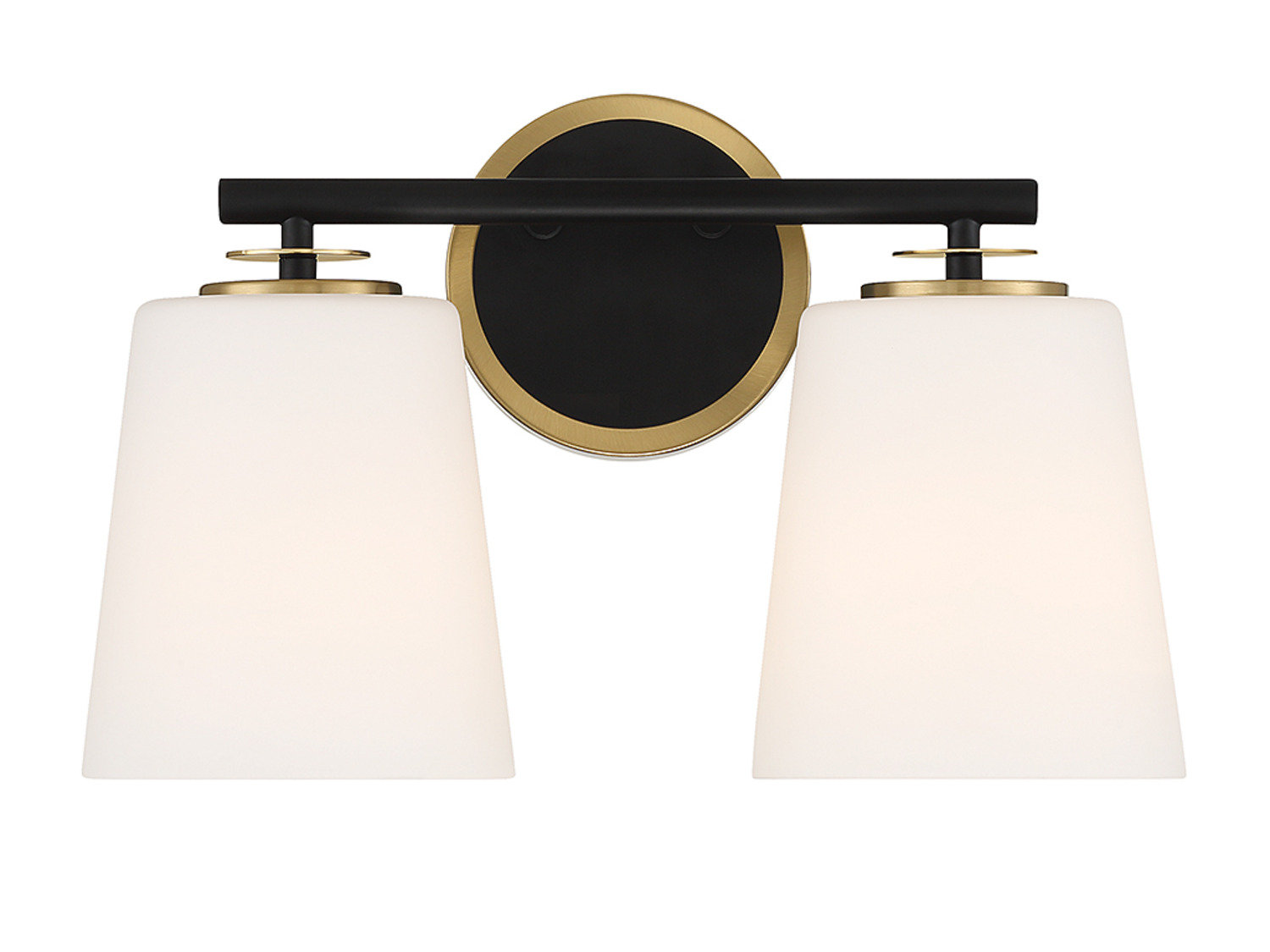 Birch Lane™ Derby 2-Light Bathroom Vanity Light In Matte Black And Natural Brass & Reviews | Birch Lane